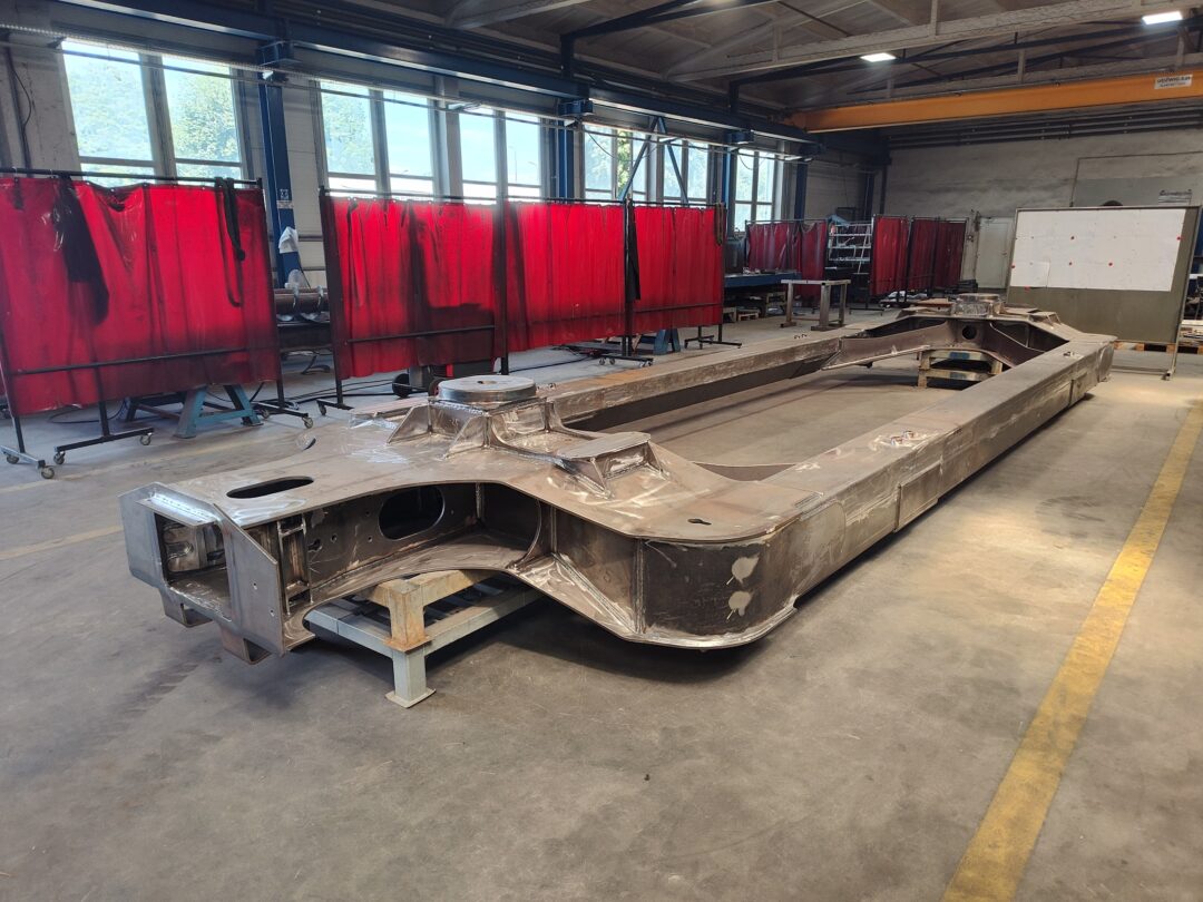 Welding of railway carriage structures.