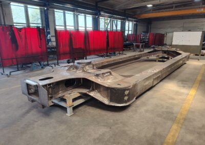 Welding of railway carriage structures.